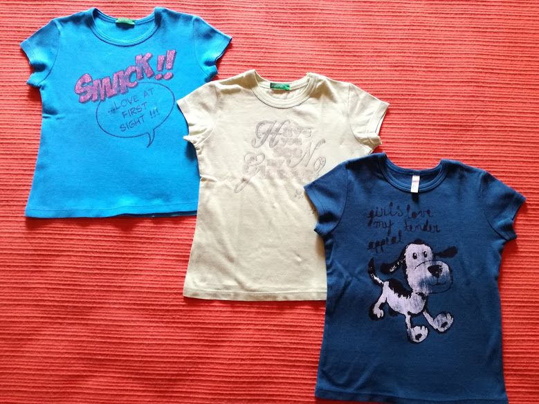 Lote 5 T-Shirts Benetton, 3 Anos