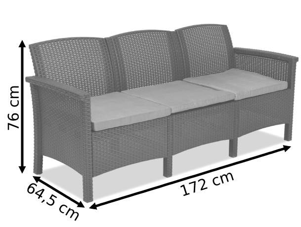 Komplet rattanowy technorattan sofa plus krzesła meble na taras ogród