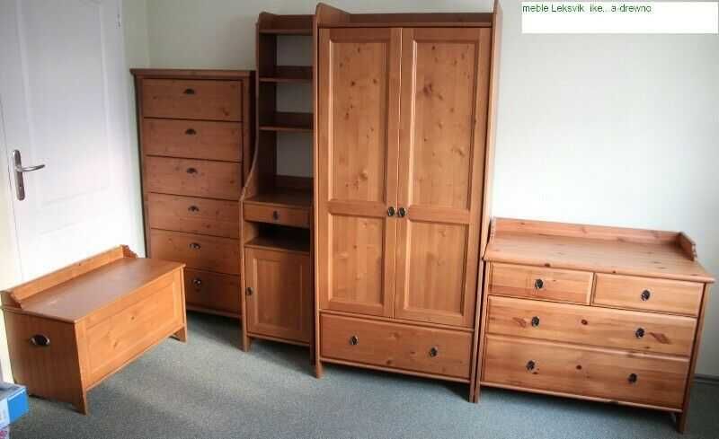 IKEA LEKSVIK-HEMNES-drewno-regał-komoda-szafka HEMNES-szafa