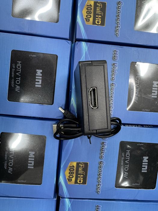 Конвертер HDMI на AV RCA тюльпан перехідник адаптер 1080p