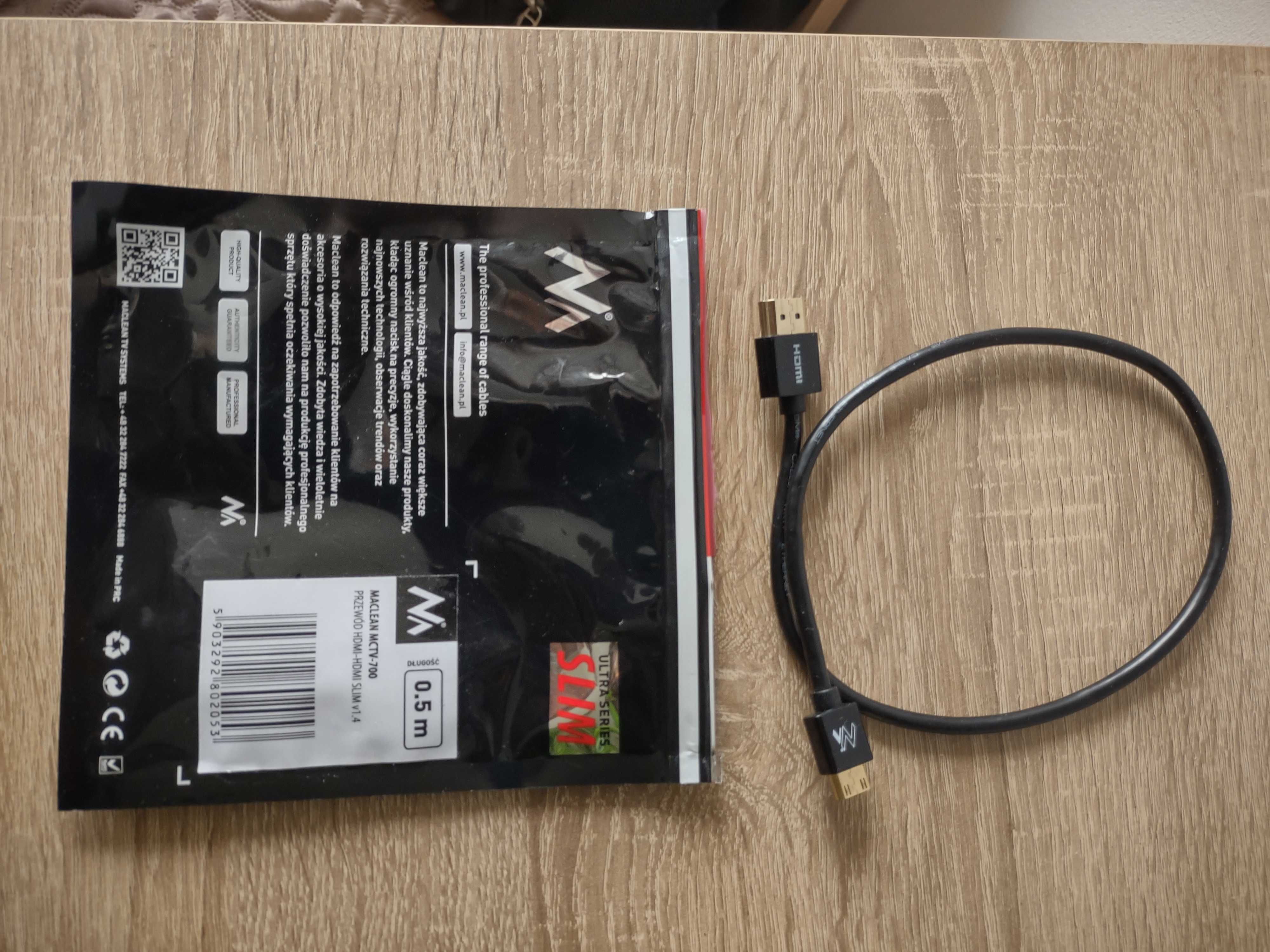 Kabel HDMI  Maclean Super elastyczny 0.5 m do rekordera