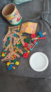 Klocki konstrukcyjne drewniane dla dzieci zabawki