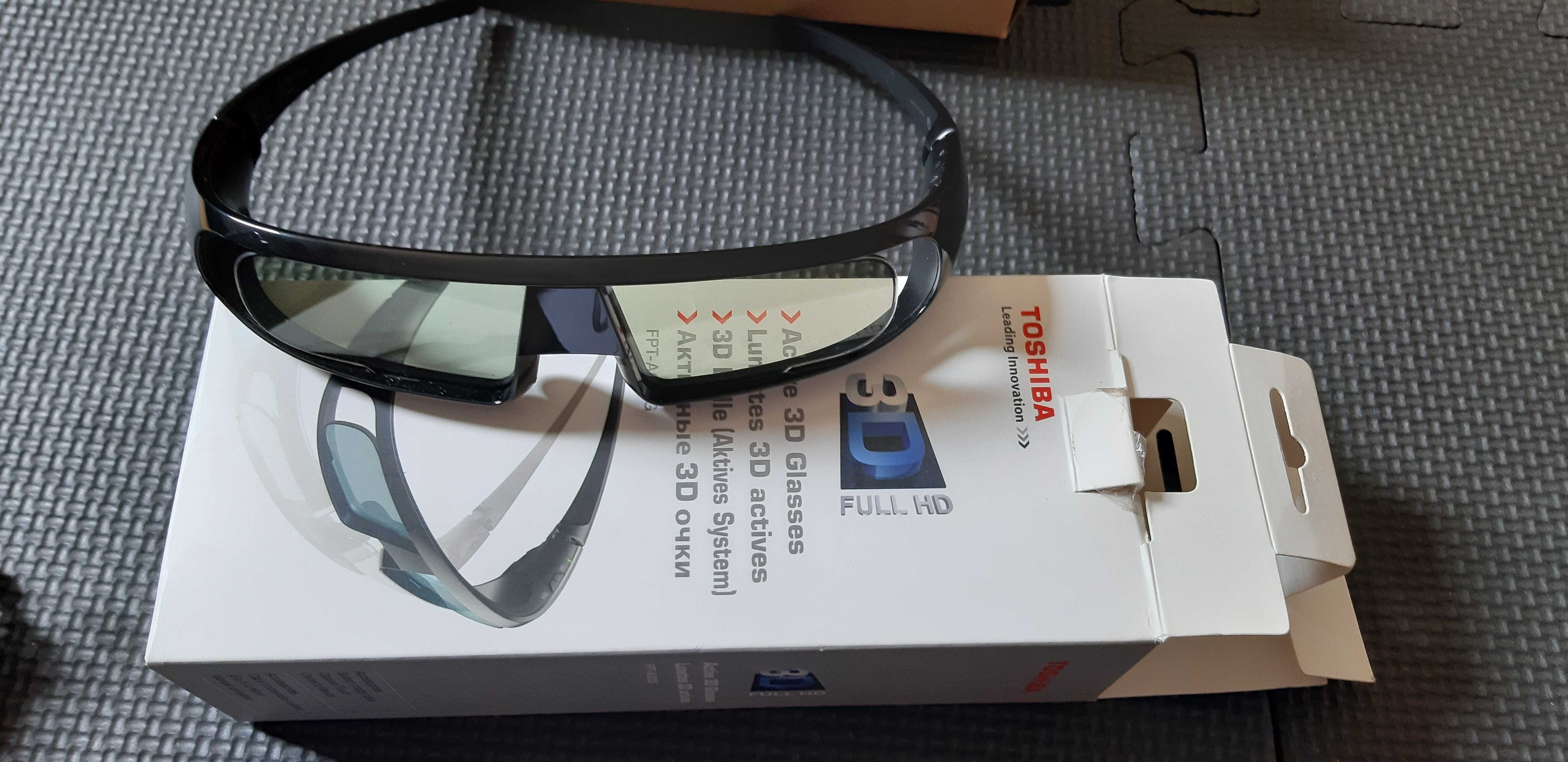 Okulary (2 pary)  3d Toshiba FPT-AG02G Aktywne - Nowe; ETUI