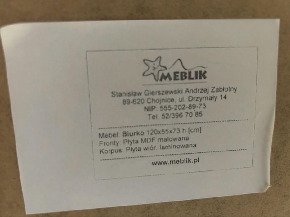 Biurko firmy MEBLIK drewno lakierowane