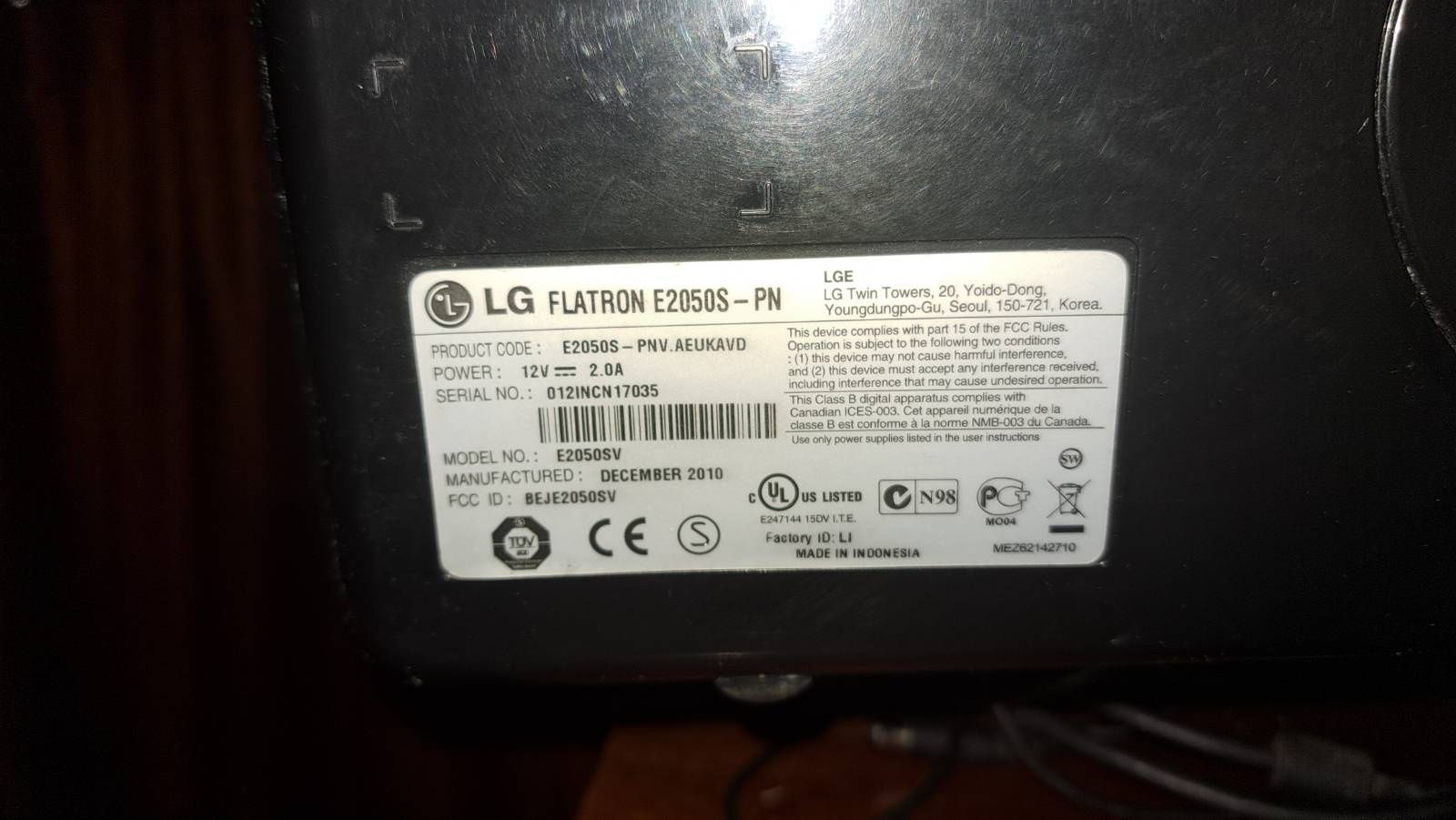 Монітор FLATRON  LG Е2050S