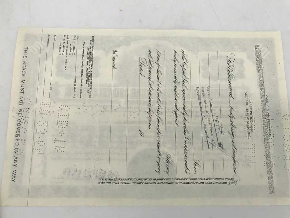 Certificados Americanos Antigos