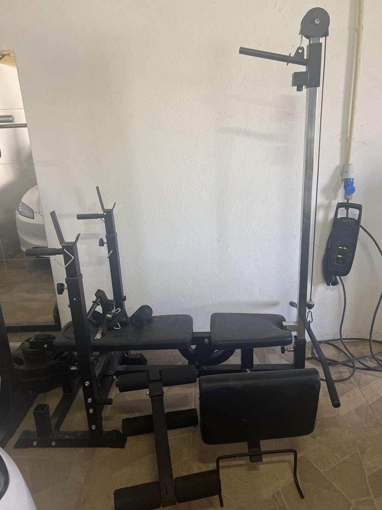 Banco musculação com polia e pernas