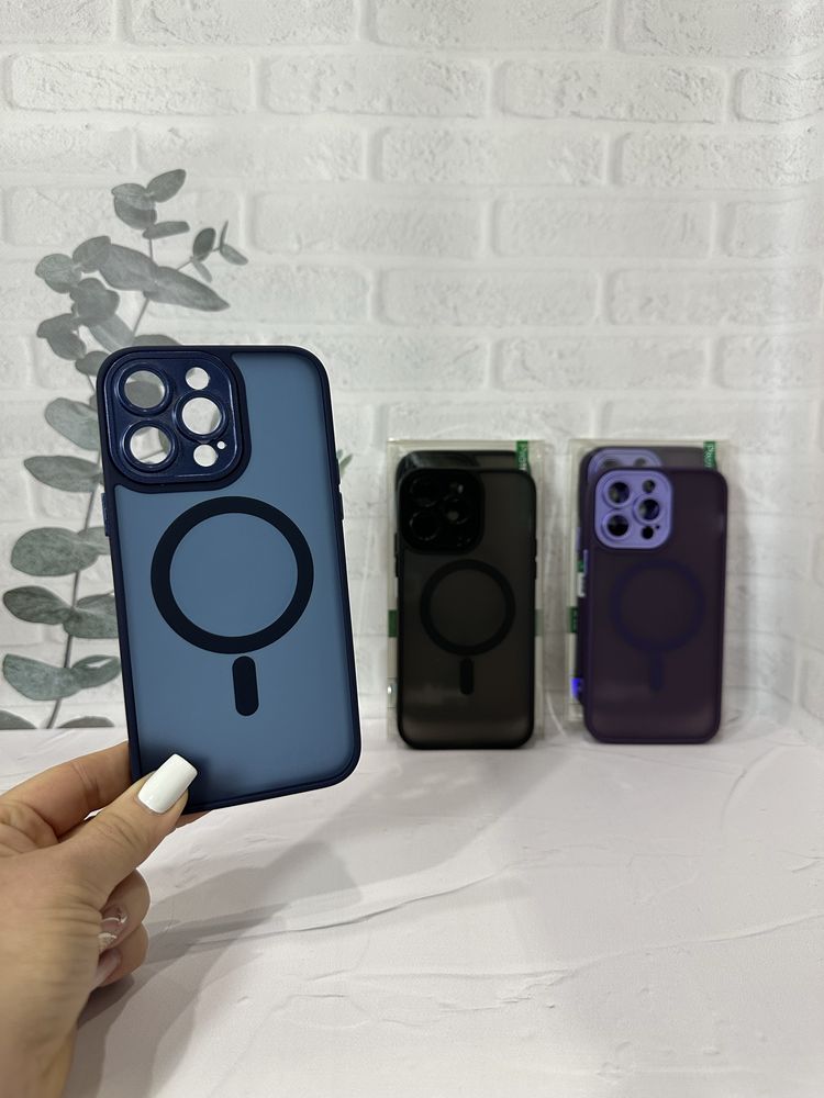 Матовый чехол TPU+PC Magnetic Magsafe без линз для iPhone