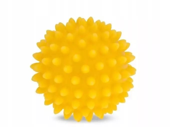 Piłka sensoryczna do masażu i rehabilitacji 5.4 cm, żółta. Tullo