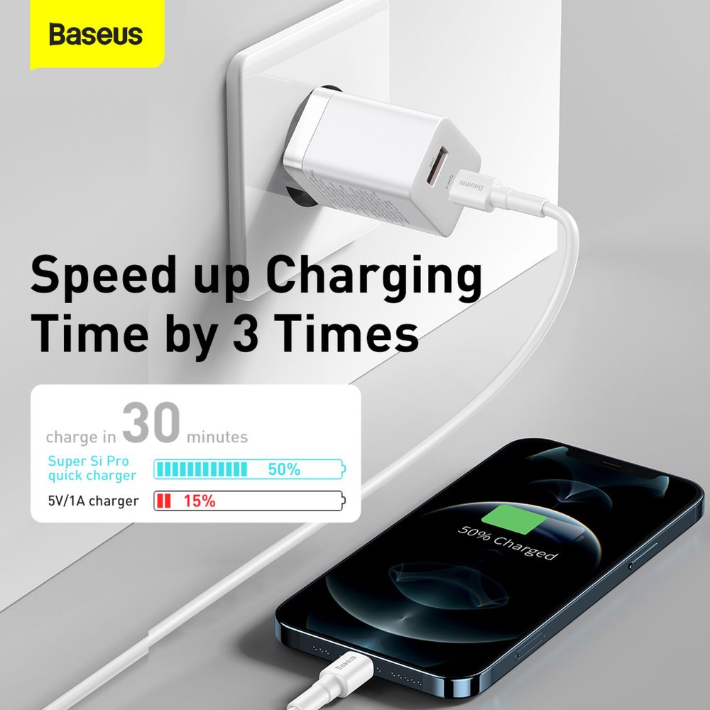 Зарядное 30W BASEUS Super Si Pro адаптер зарядка блок apple samsung