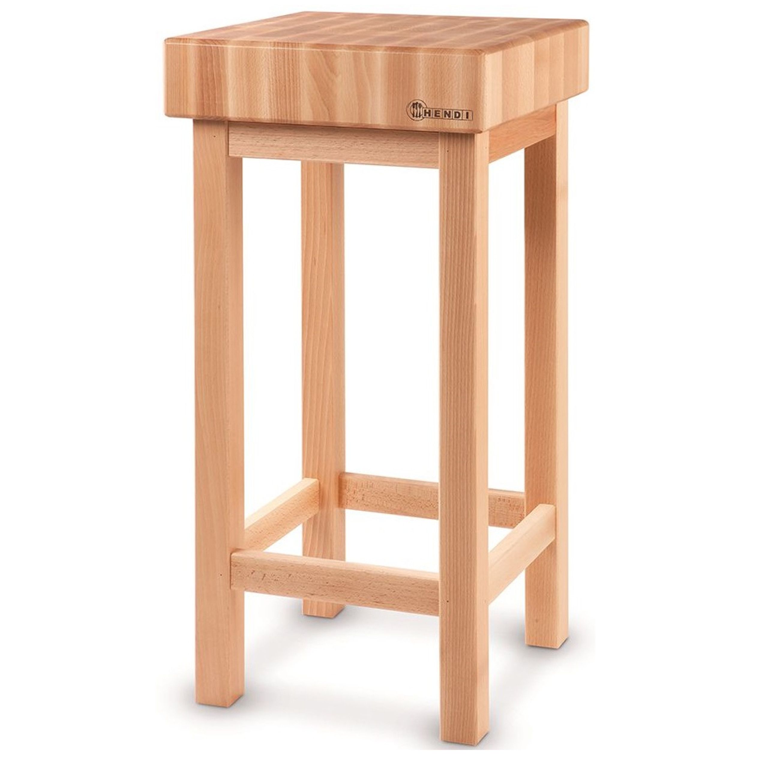 kloc masarski drewniany 400x400x150mm z podstawą - hendi 505625