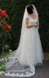 Sukienka ślubna piękna koronka hiszpańska OKAZJA