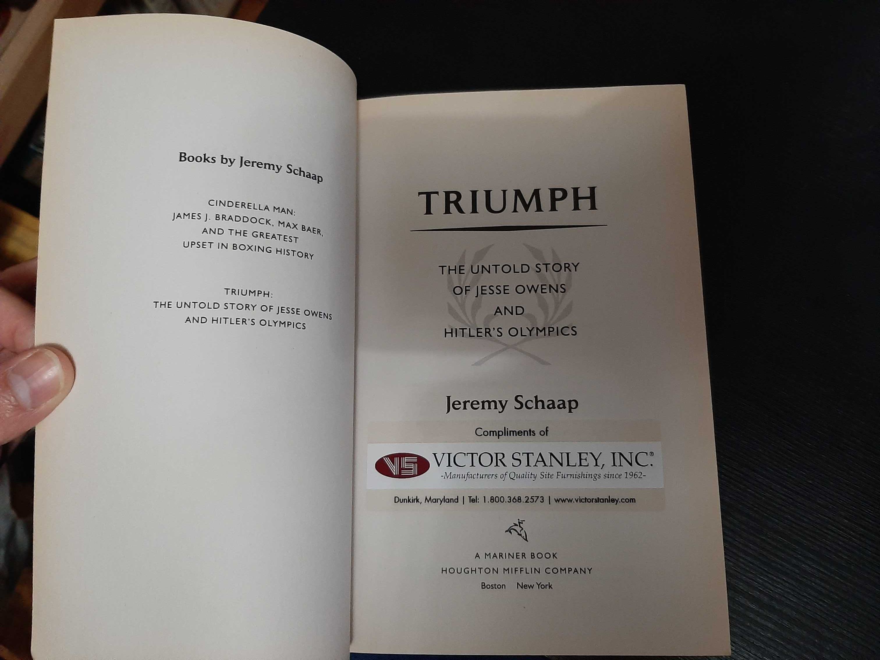 J. Schaap – Triumph: Untold Story of Jesse Owens and Hitler's Olympics