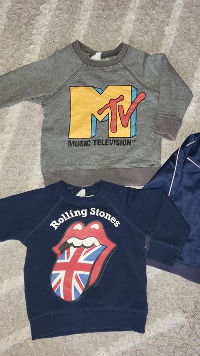 80 Zestaw paczka dla chłopca dres H&M rebel rolling stones dziewczynki