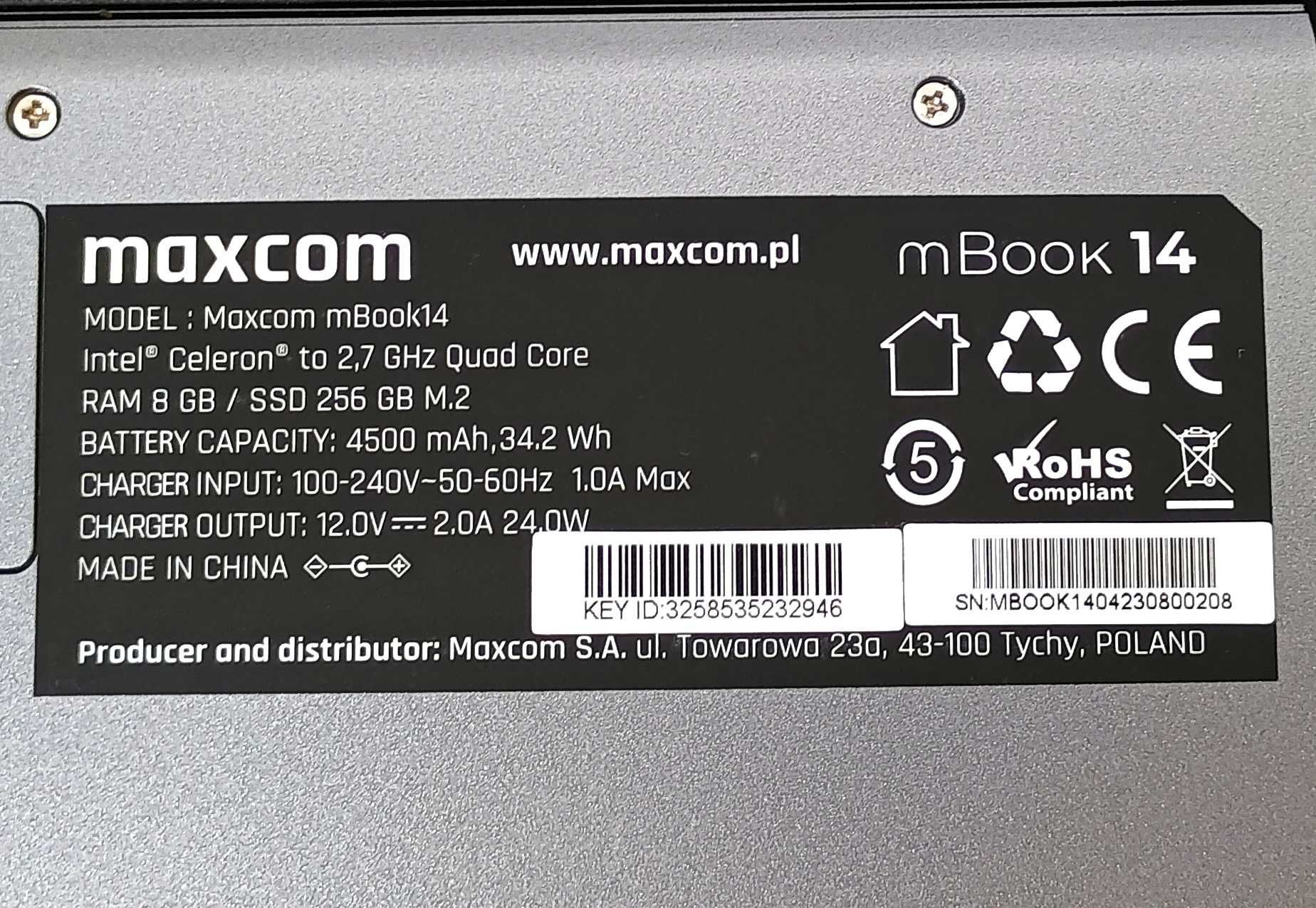 Laptop MaxCom MBOOK 14