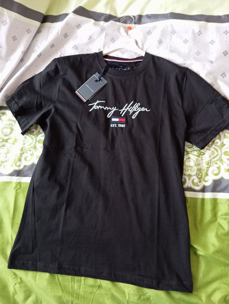 Koszulka Tommy Hilfiger, t-shirt klasyczny, czarny XXL