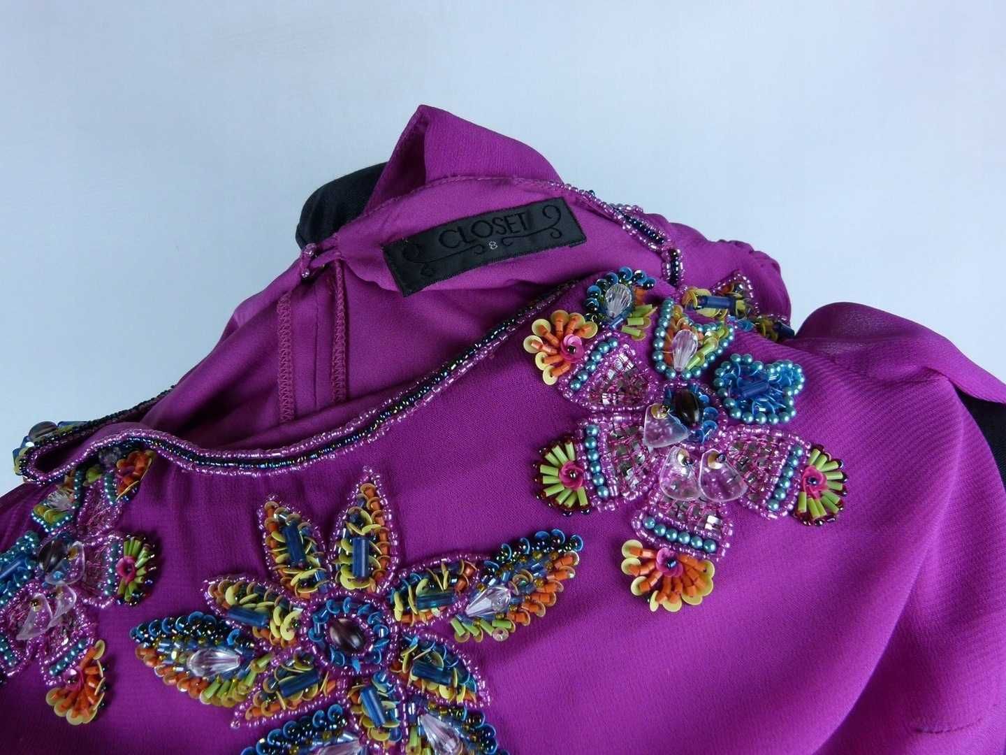 Closet szyfonowa sukienka mini zdobiona koraliki 8 / 34