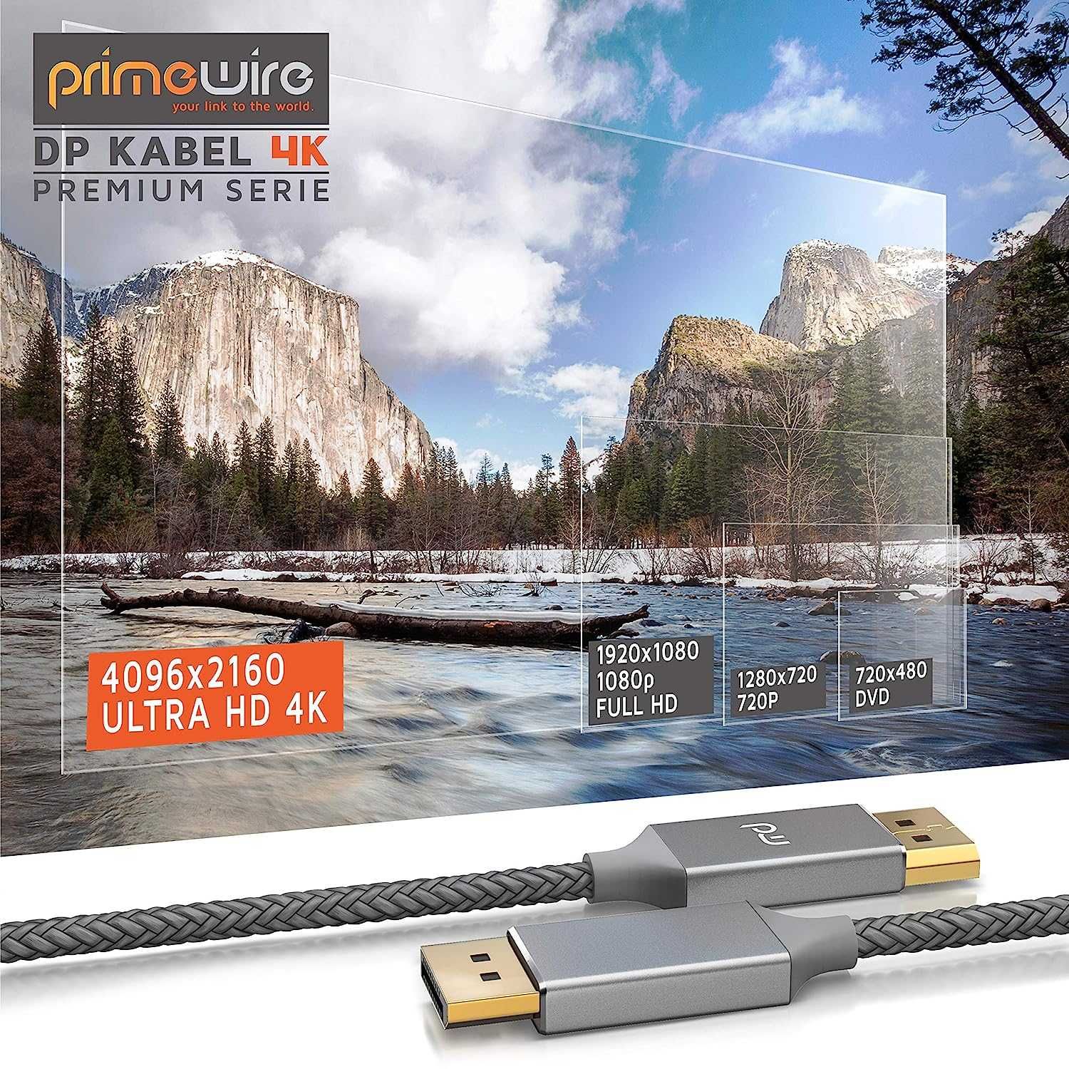 PRIMEWIRE 304446 Kabel Displayport 1.4 8K 4K 5K 3m
