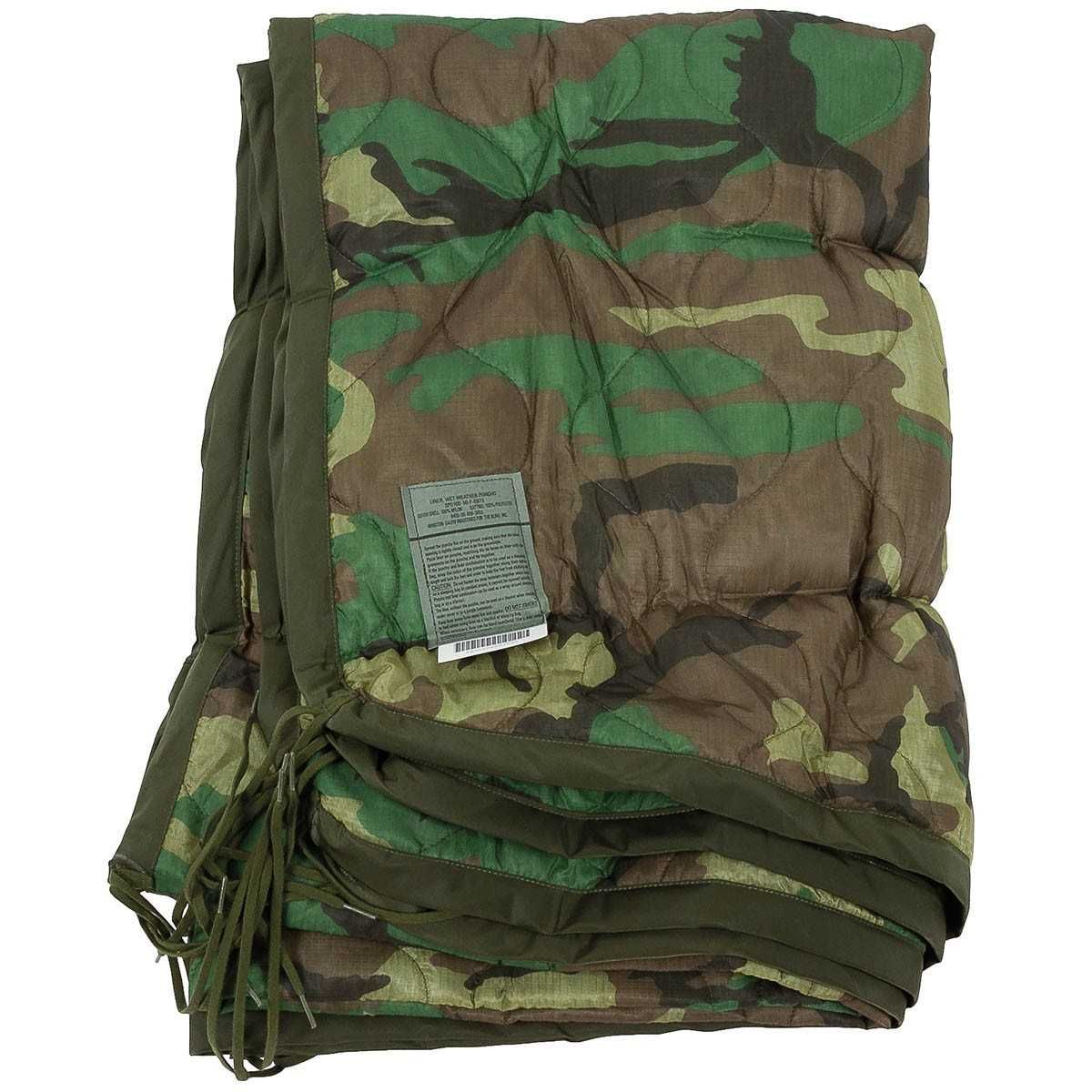 Poncho Liner Woodland US Army kontrakt 160x225 koc