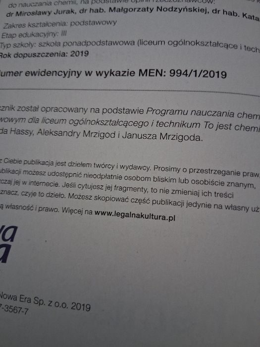 Chemia 1 zakres podstawowy