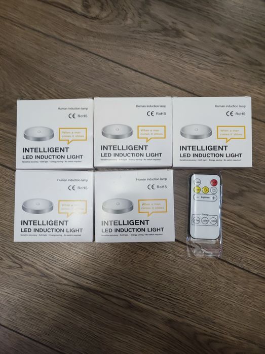 Аккумуляторный светильник с датчиком движения и освещения 5шт + пульт