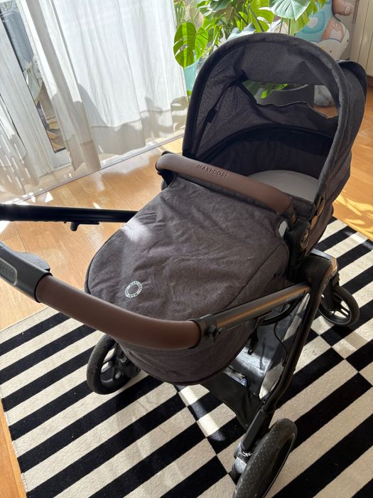 Conjunto Maxi-Cosi Cadeira+ Carrinho bebé + Isofix + Espreguiçadeira