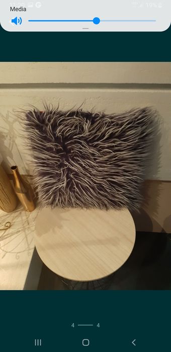 Poszewka home kolekcja fiolet włos włochata frędzle boho kolor zima