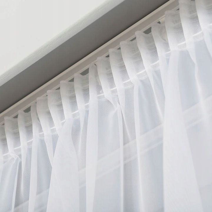 Firana gotowa z woalu VEGA wys 255x200cm z ołowianką do salonu