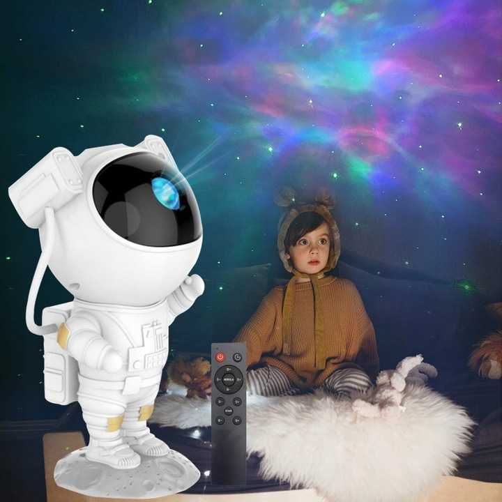 PROJEKTOR GWIAZD ASTRONAUTA Dla Dzieci Lampka Nocna Led Laserowy