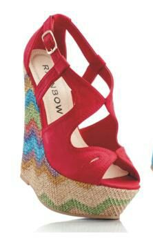 Rainbow buty na koturnie