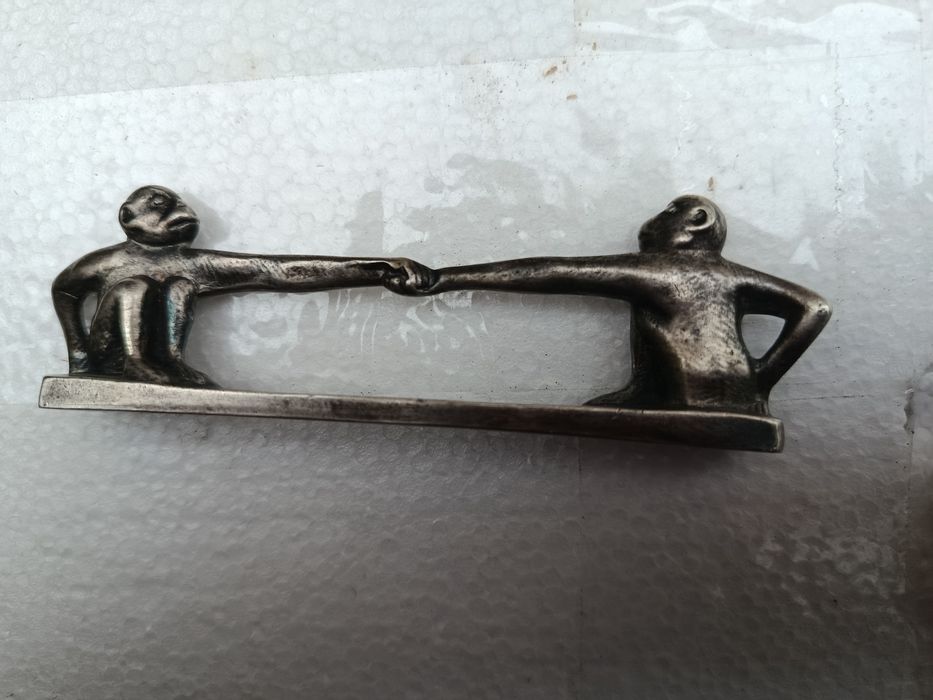 Stojak stary , srebrny na sztućce z sygnaturą