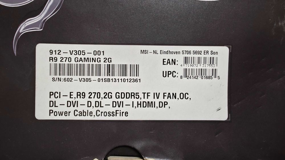 Відеокарта MSI R9 270 2GB Gaming (Twin Frozr)