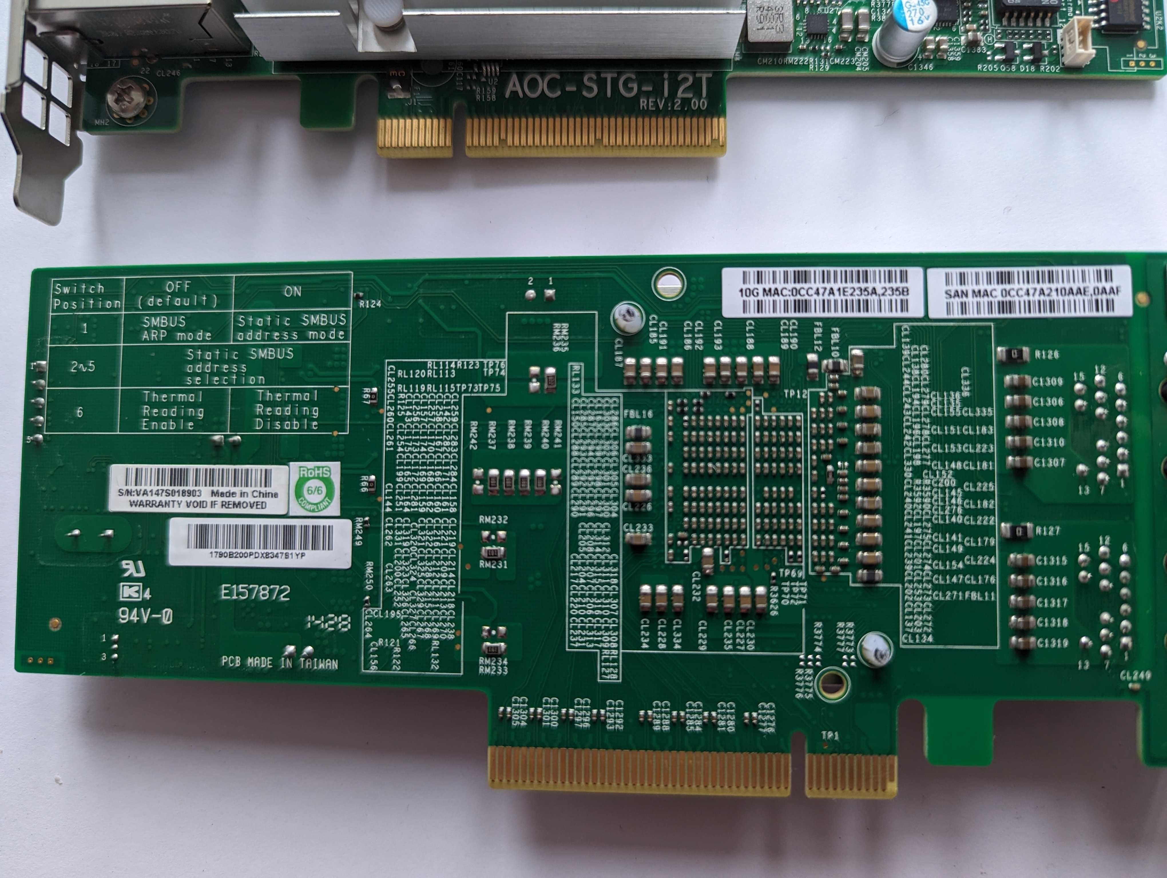 Мережева карта Intel X540-AT2 (AOC-STG-i2T) 2x10GbE RJ-45 PCI-e x8