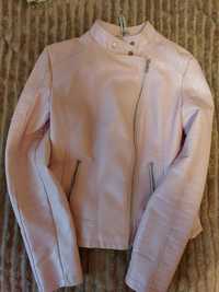 Куртка косуха бледно- розового цвета,кож зам