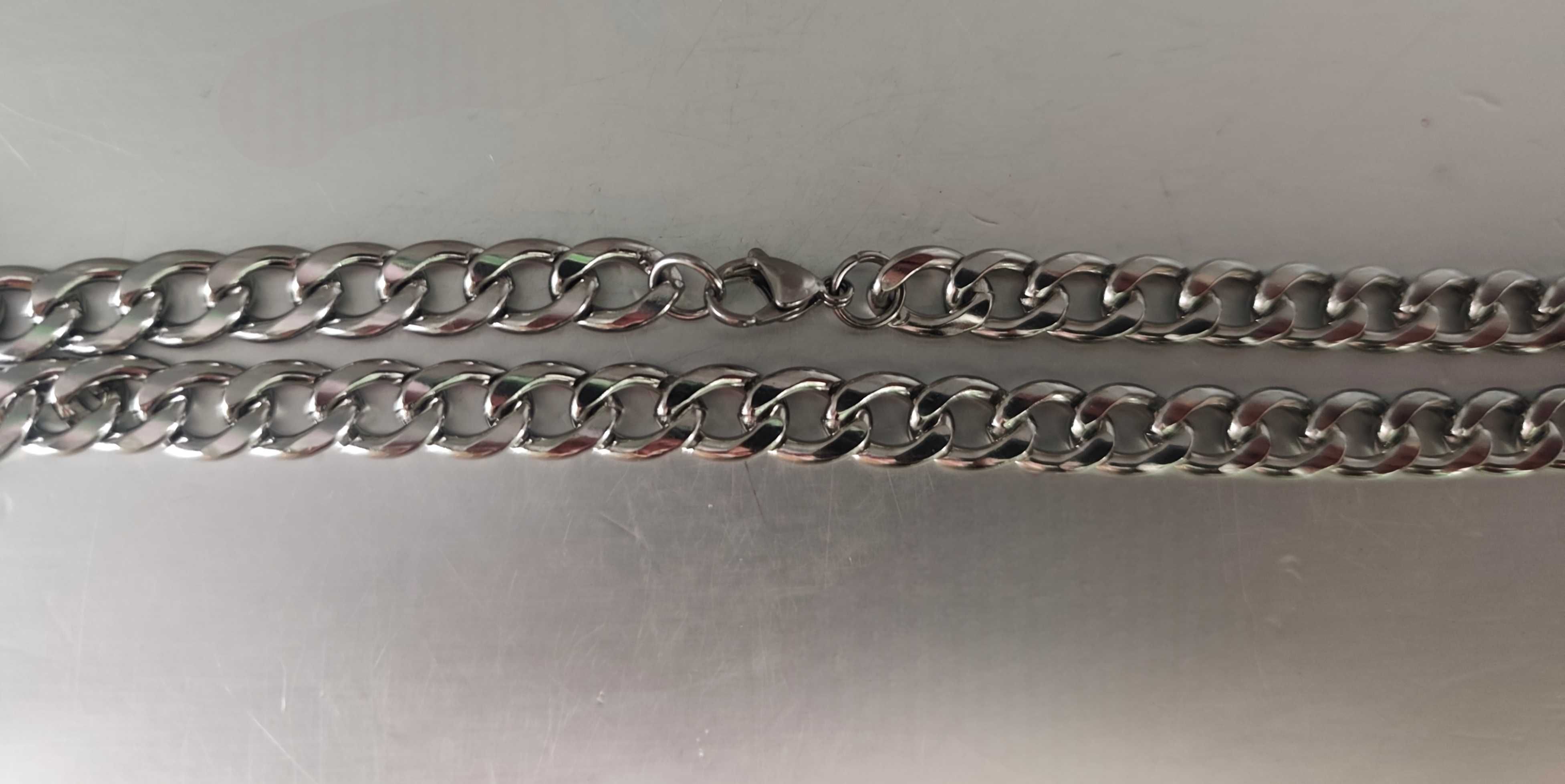 Gruby naszyjnik pancerka 10 mm stal szlachetna 60 cm