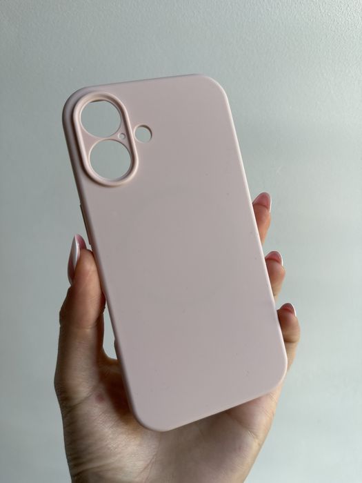 Szkło hartowane i etui silikonowe MagSafe pudrowy róż do IPHONE 16