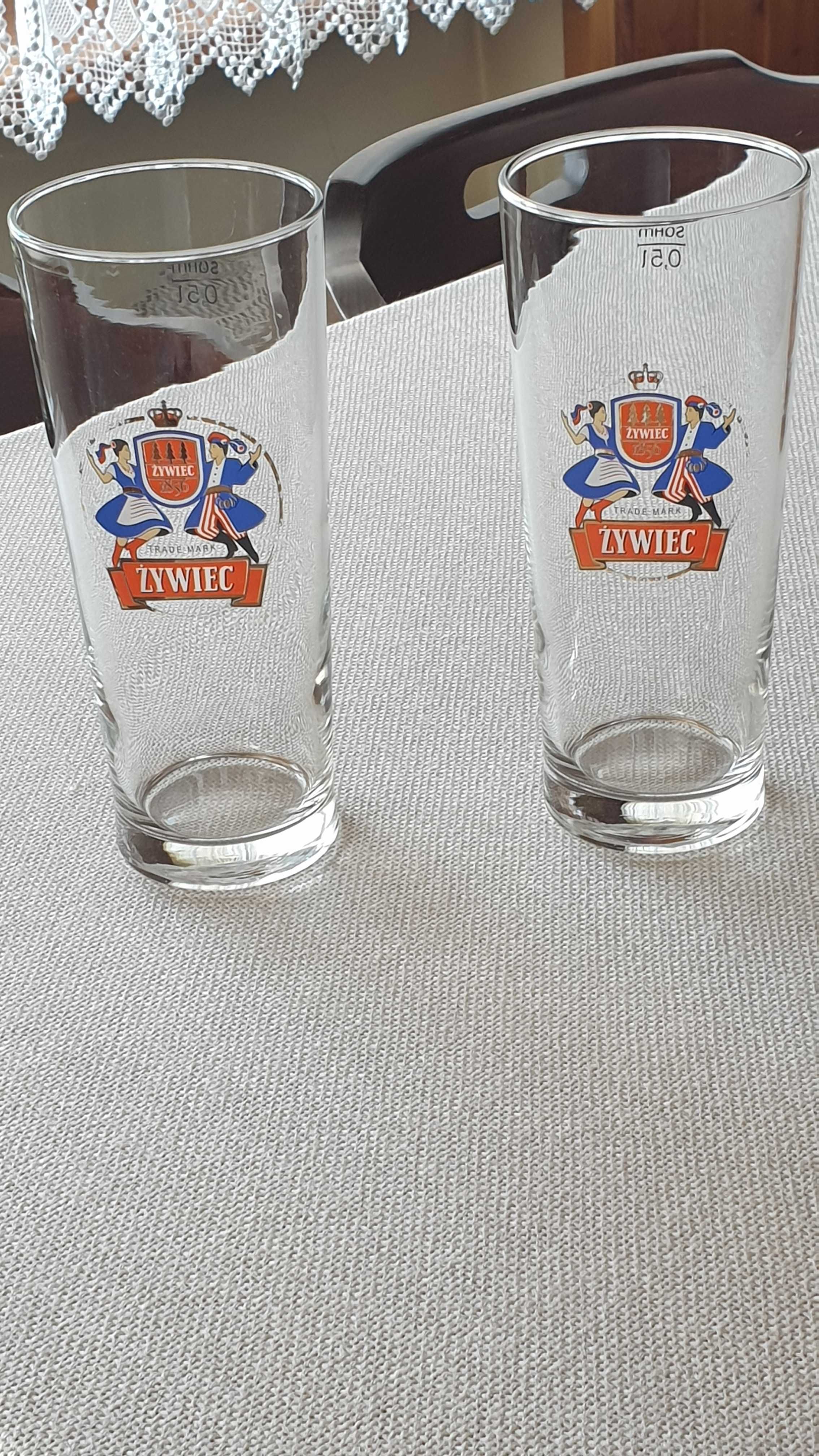 Dwie szklanki do piwa 0,5l, z logo Żywiec