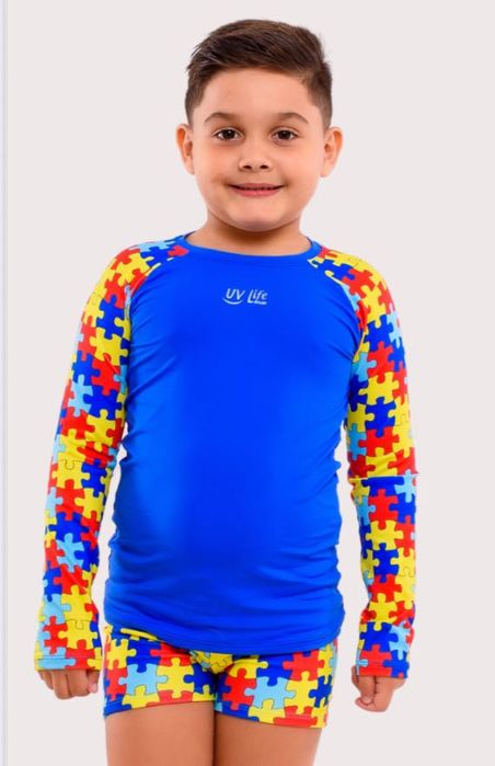 Roupas com estampa que representa o TEA para toda família (AUTISTA)