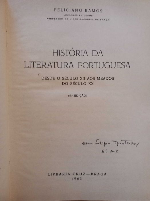 História da Literatura Portuguesa - Feliciano Ramos