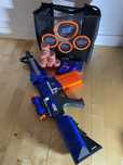 Zestaw NERF- cel , pianki, karabin maszynowy