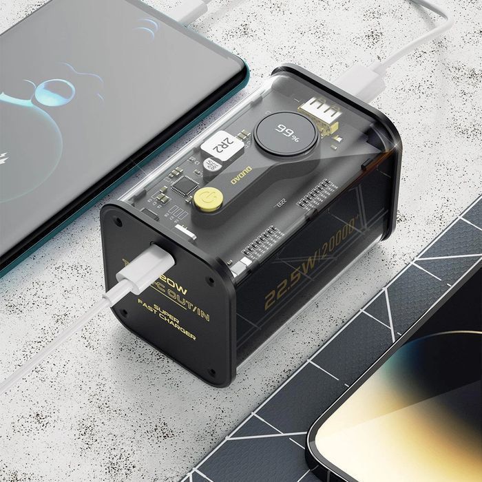 Dudao powerbank 20000mAh 1xUSB-A / 1xUSB-C 22.5W PD czarny