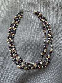 Ожерелье колье жемчуг натуральный цветной перлини