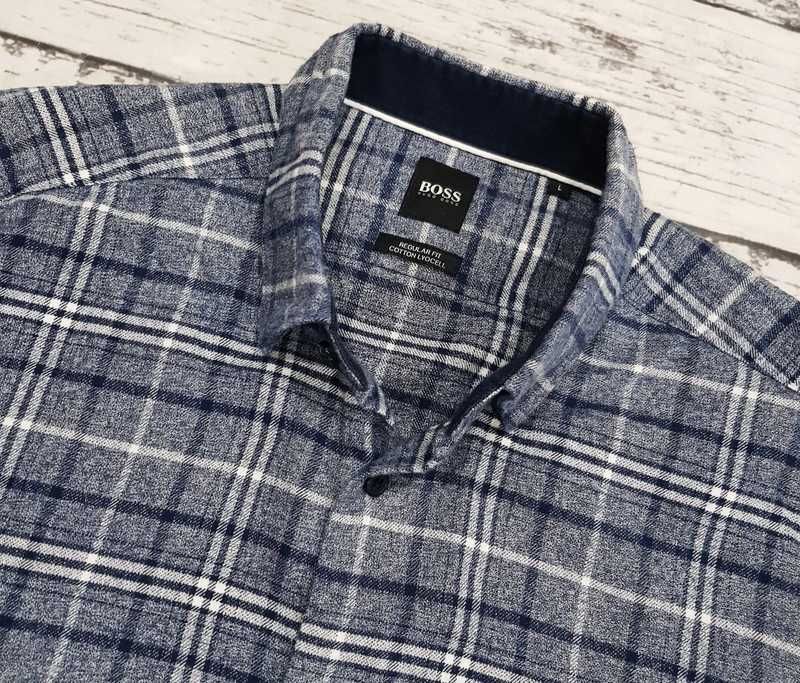 Hugo Boss * cotton lyocell  * koszula * kratka * męska * idealna * L