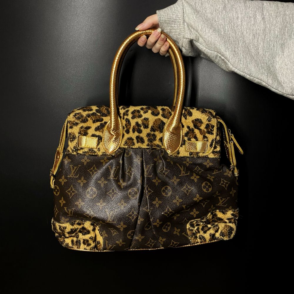 Женская сумка Louis Vuitton leopard print monogram