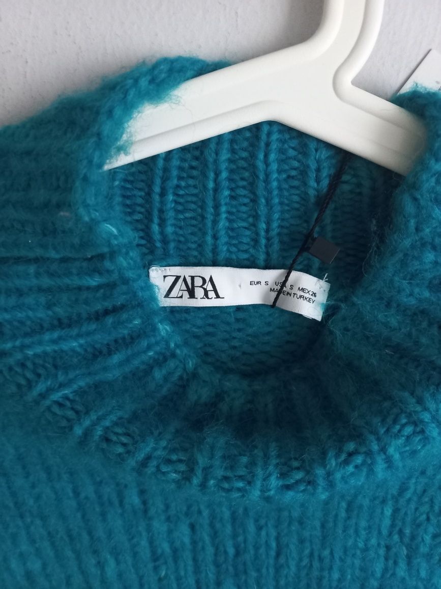 Zara gruby ciepły sweter damski r.S/M