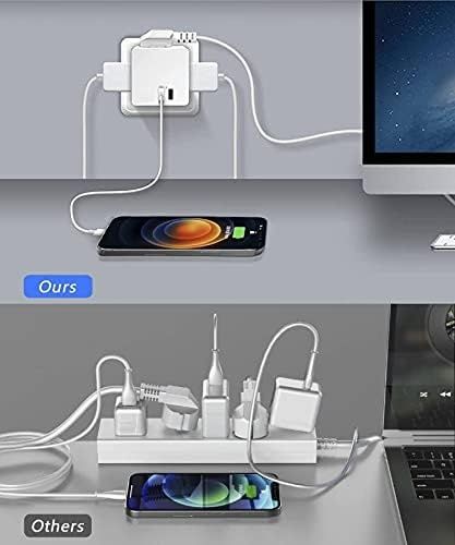 Orsifow Adapter rozgałęźnik USB, 3 gniazda z 2 portami USB