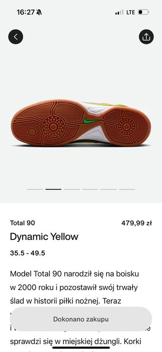 Nike total 90 dynamic yellow 43 halówki
