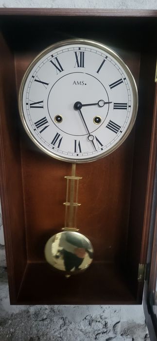 Elegancki, Klasyczny Niemiecki Zegar Ścienny z Wahadłem - AMS