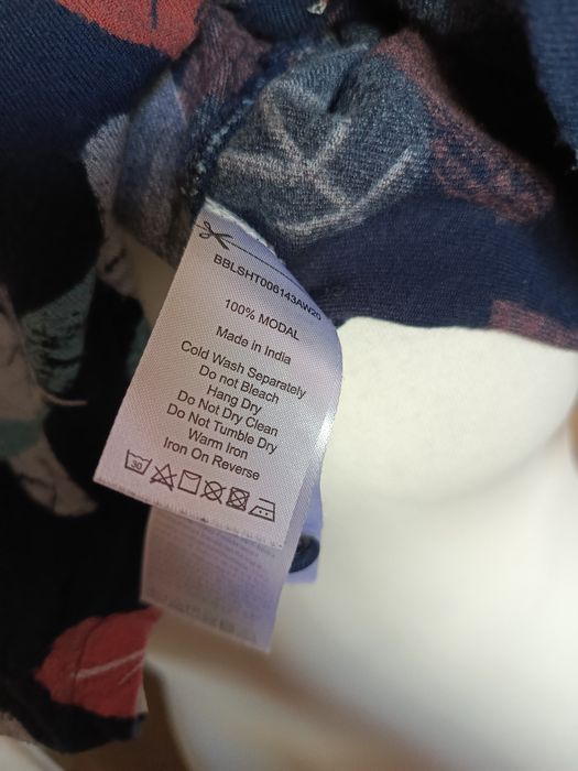 koszula damska  granatowa w liście Brakeburn 20 100% modal plus size o