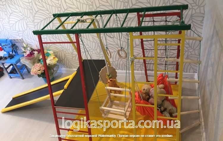 Спортивный детский комплекс 1,5-2 м, Игровая площадка, качели, горка